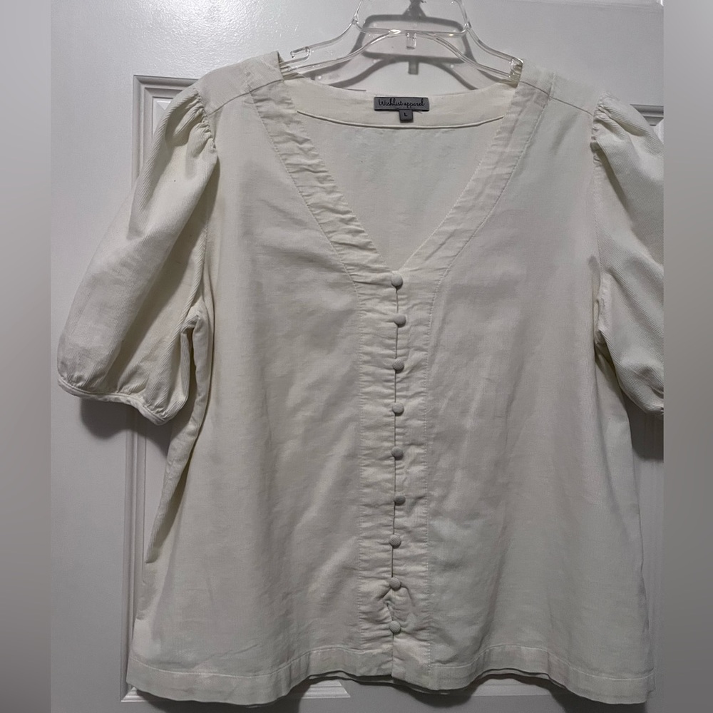Cream top, Size Large
